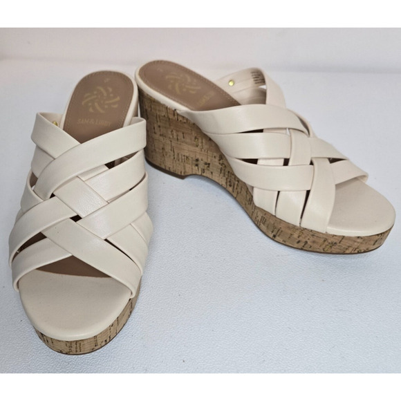 Sam & Libby Women's Cross Strap Espadrille Sandal Vanilla Color Size 7 - Picture 1 of 9